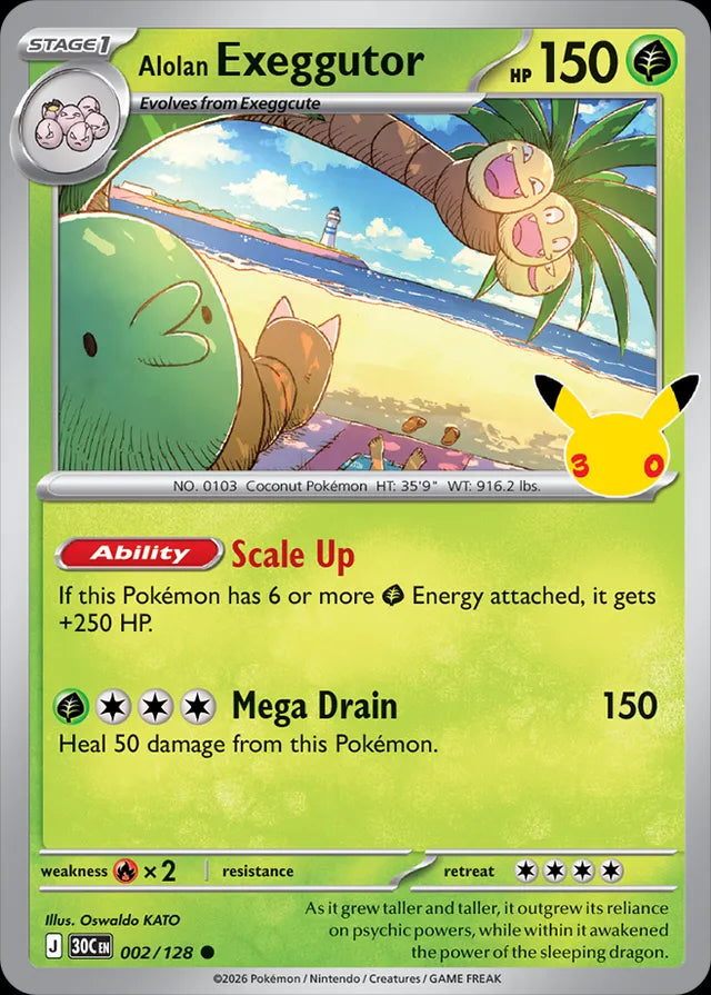 30th Celebration Alolan Exeggutor #002/128