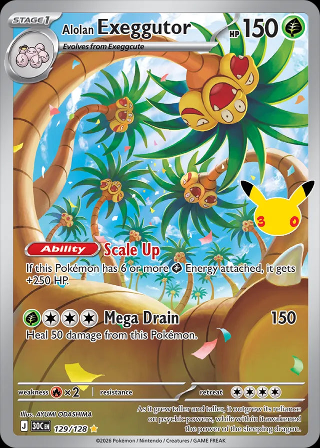 30th Celebration Alolan Exeggutor #129/128