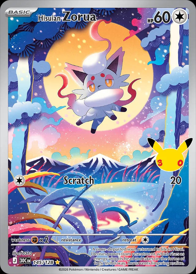 30th Celebration Hisuian Zorua #145/128