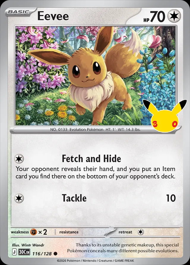 30th Celebration Holo Eevee #116/128