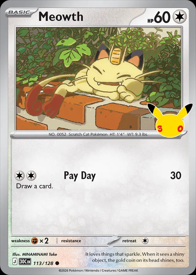 30th Celebration Meowth #113/128