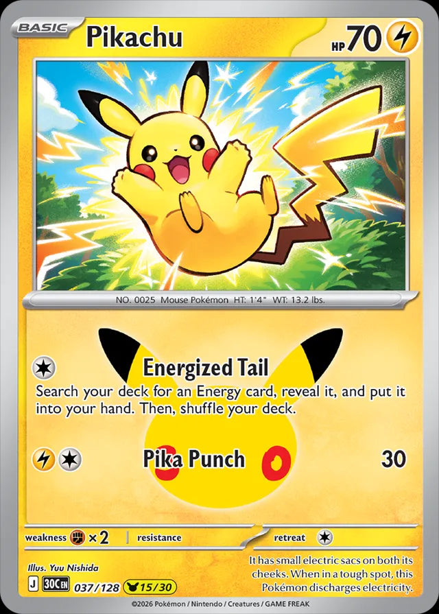 30th Celebration Pikachu #037/128