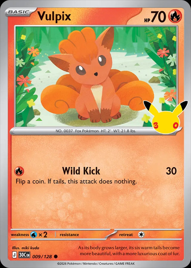 30th Celebration Vulpix #009/128