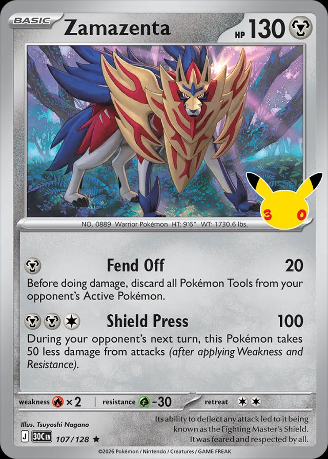 30th Celebration Zamazenta #107/128