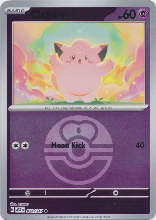 Ascended Heroes Clefairy #074/217 Pokeball Reverse Holo
