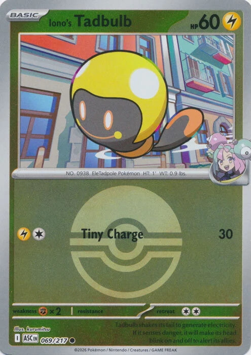Ascended Heroes Iono’s Tadbulb #069/217 Pokeball Reverse Holo