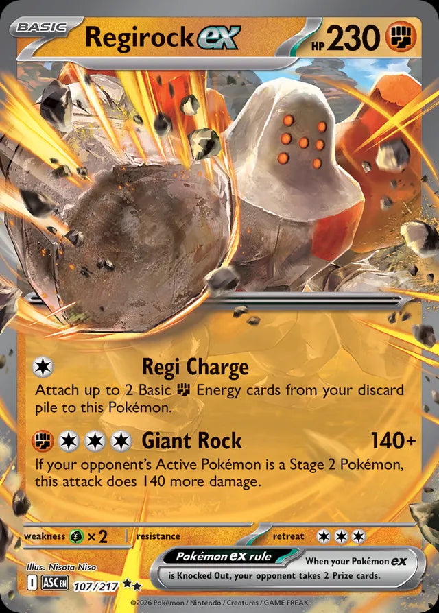 Ascended Heroes Regirock ex #107/217