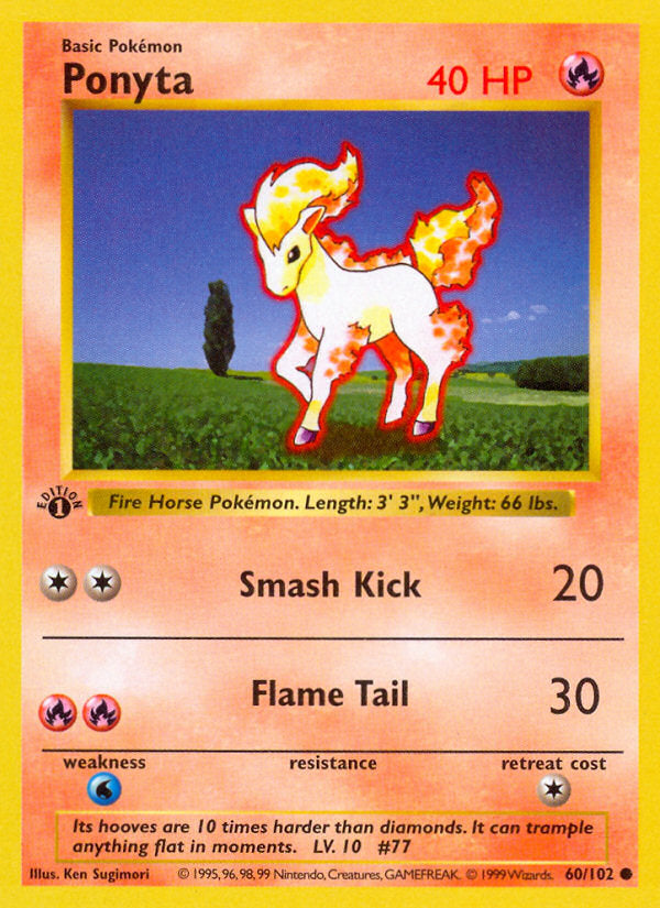 Base set Ponyta #60/102 first edition
