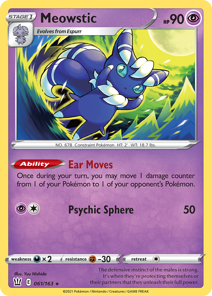 Battle Styles Holo Meowstic #61/163