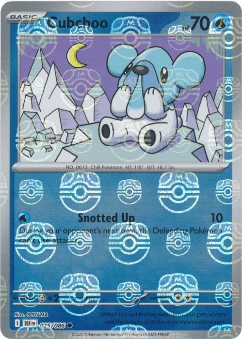 Black Bolt Cubchoo #25/86 Masterball Holo