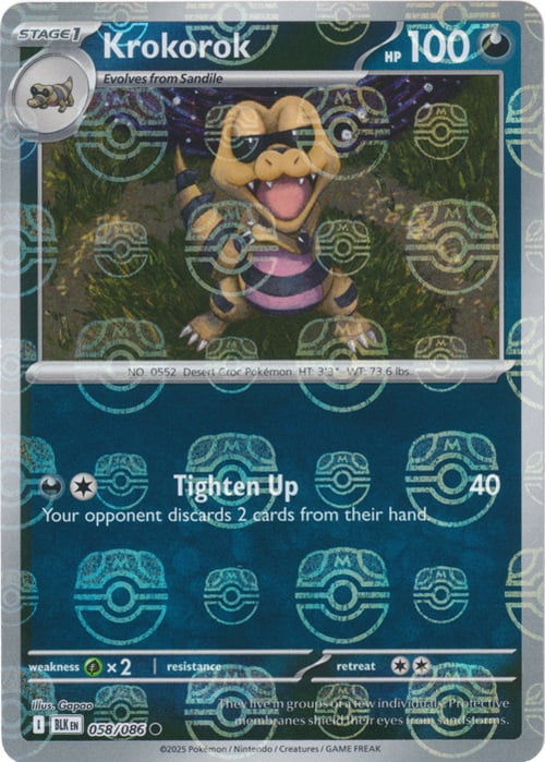 Black Bolt Krokorok #58/86 Masterball Holo