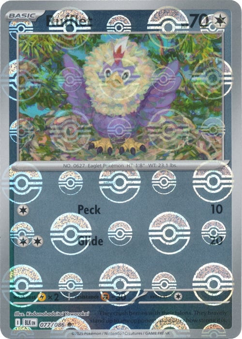 Black Bolt Rufflet #77/86 Pokeball Holo