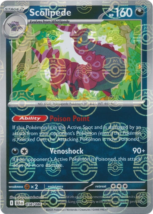 Black Bolt Scolipede #56/86 Masterball Holo