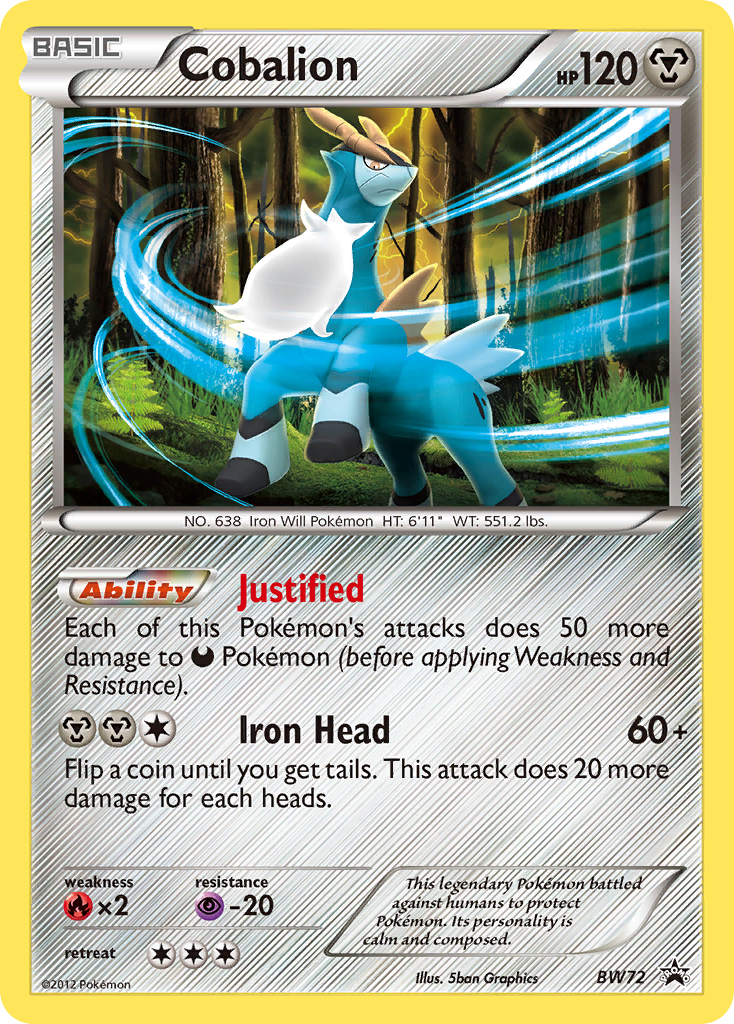 Black & White Promo Cobalion #72