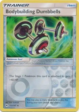 Burning Shadows Bodybuilding Dumbbells #113/147 reverse holo