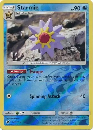 Crimson Invasion Starmie #16/111 reverse holo