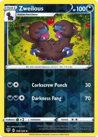 Darkness Ablaze Zweilous #109/189 reverse holo