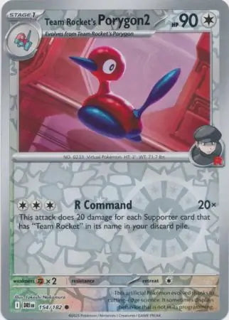 Destined Rivals Team Rocket's Porygon2 #154/182 reverse holo
