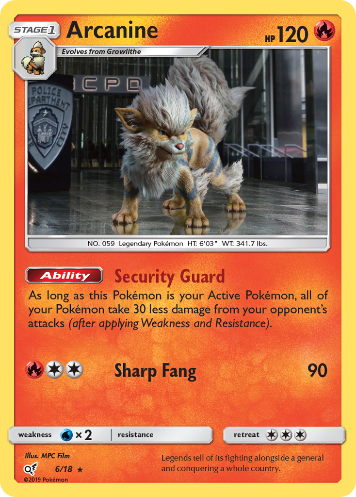 Detective Pikachu Arcanine #6/18