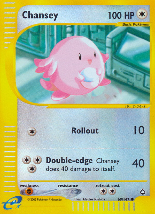 E-Series Aquapolis Chansey #69/147 reverse holo