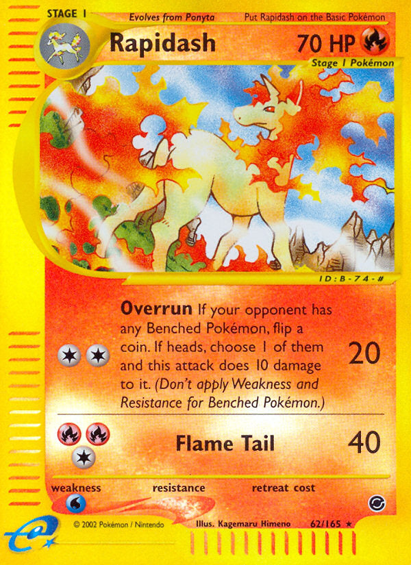 E-Series Expedition Rapidash #62/165 reverse holo
