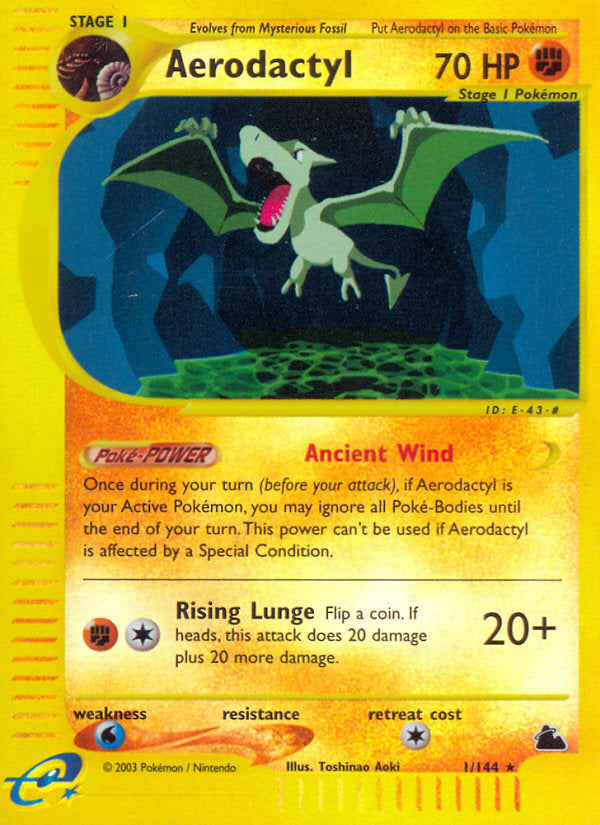 E-Series Skyridge Aerodactyl #1/144 reverse holo