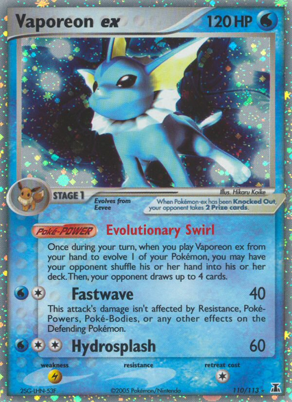 EX Delta Species Holo Vaporeon ex #110/113