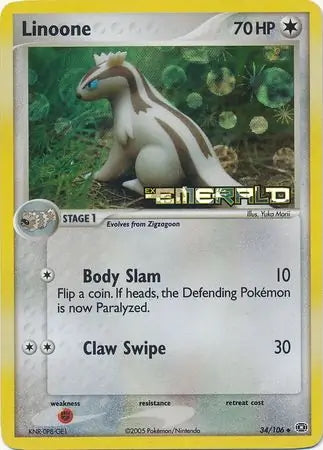 EX Emerald Linoone #34/106 reverse holo