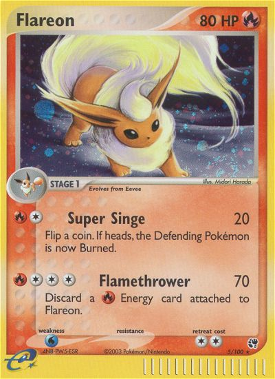 EX Sandstorm Holo Flareon #5/100