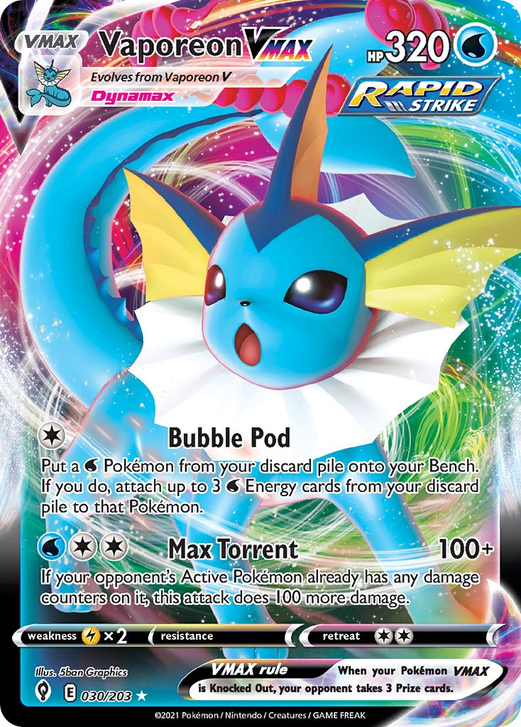 Evolving Skies Vaporeon VMAX #30/203