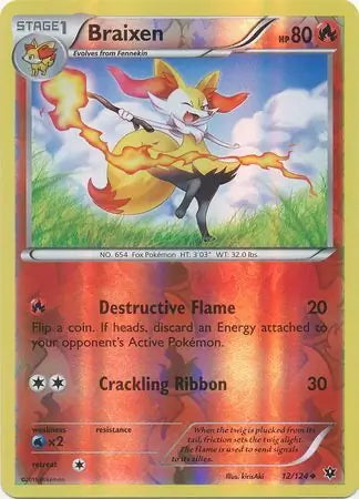 Fates Collide Braixen #12/124 reverse holo