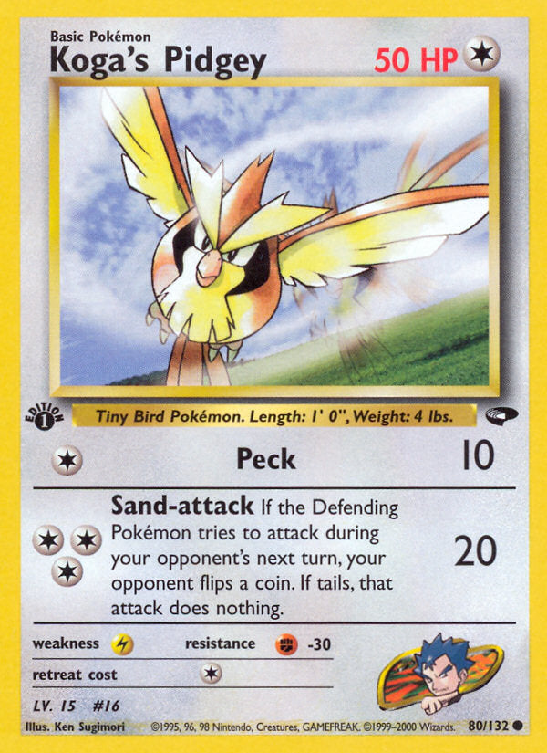 Gym Challenge Koga's Pidgey #80/132 first edition