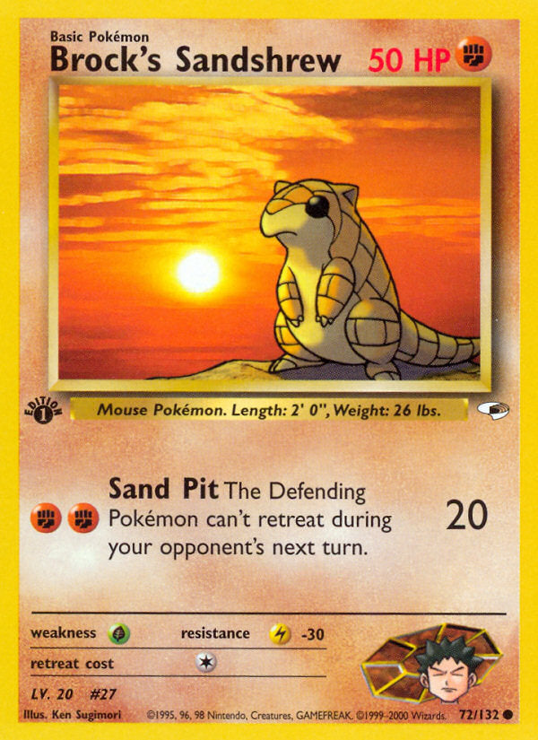 Gym Heroes Brock's Sandshrew #72/132 first edition