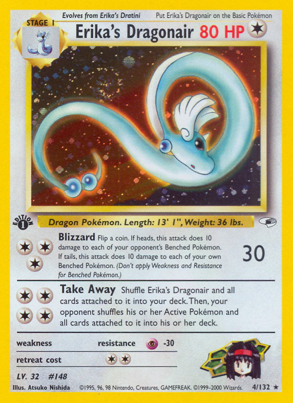 Gym Heroes Holo Erika's Dragonair #4/132 first edition