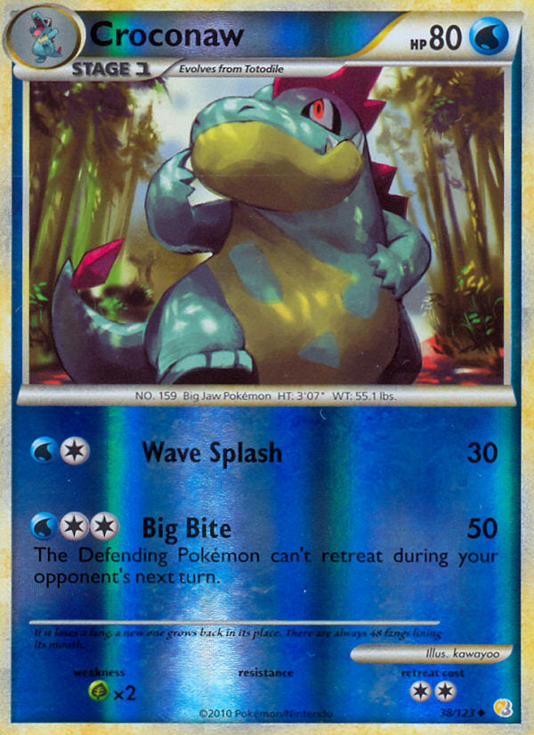 HeartGold SoulSilver Croconaw #38/123 reverse holo