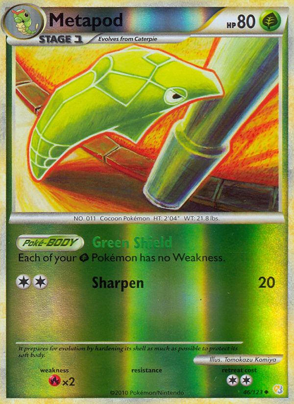 HeartGold SoulSilver Metapod #46/123 reverse holo