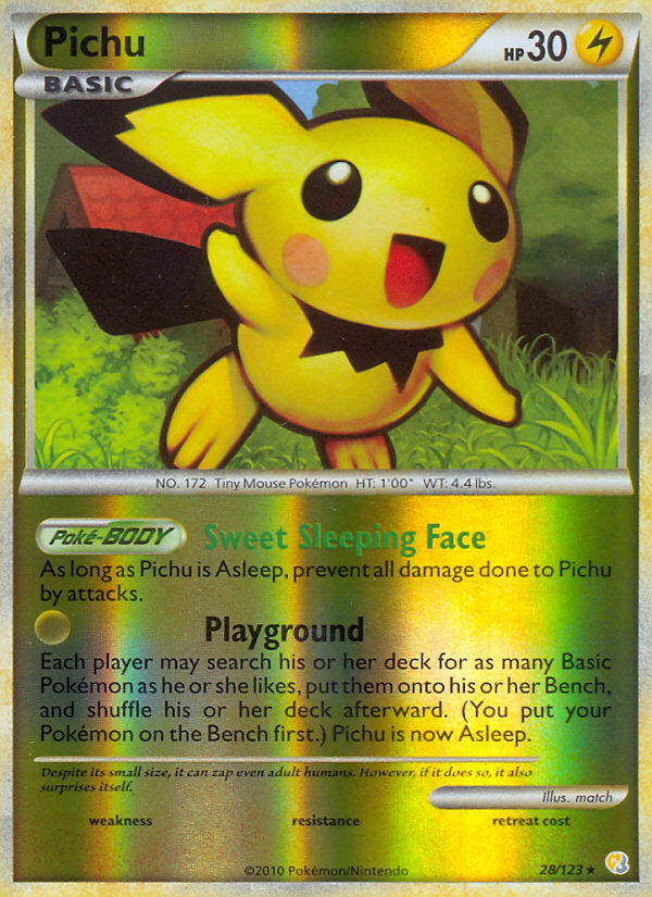 HeartGold SoulSilver Pichu #28/123 reverse holo