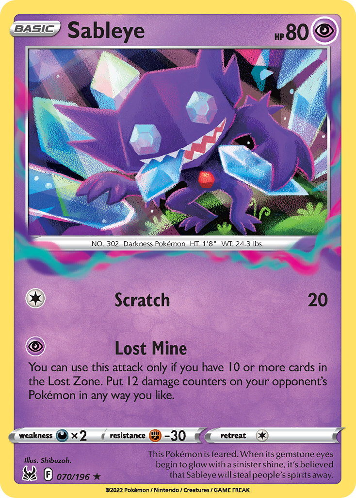 Lost Origin Holo Sableye #70/196
