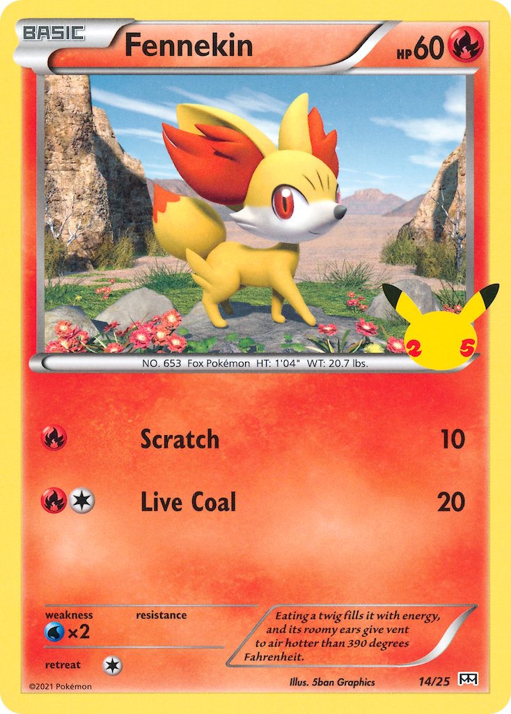 McDonald’s 25th Anniversary Non-Holo Fennekin #14