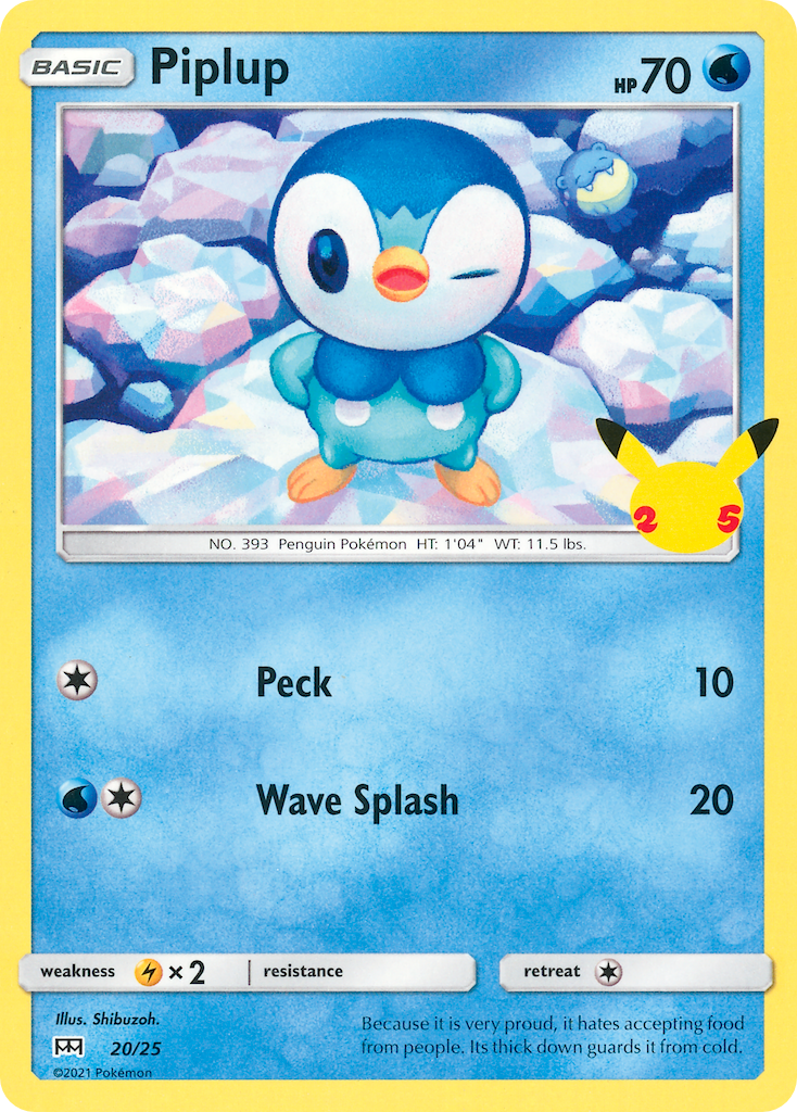 McDonald’s 25th Anniversary Non-Holo Piplup #20
