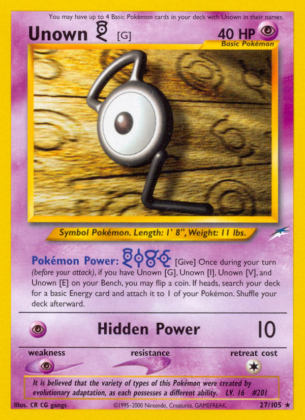 Neo Destiny Unown G #27/105 unlimited