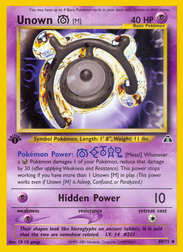 Neo Discovery Unown M #49/75 first edition