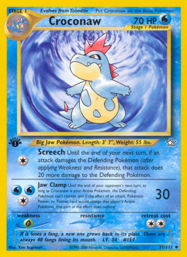 Neo Genesis Croconaw #31/111 first edition