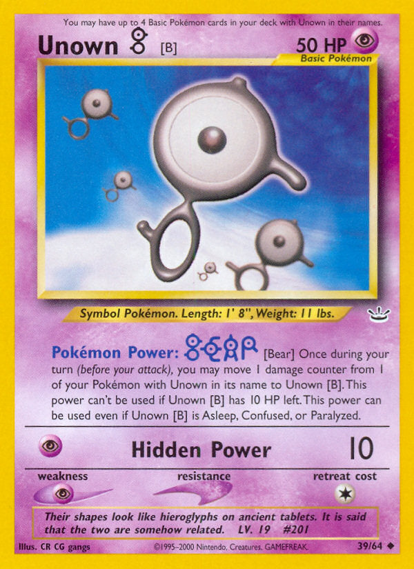 Neo Revelation Unown B #39/64 unlimited