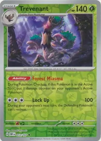 Obsidian Flames Trevenant #12/197 reverse holo