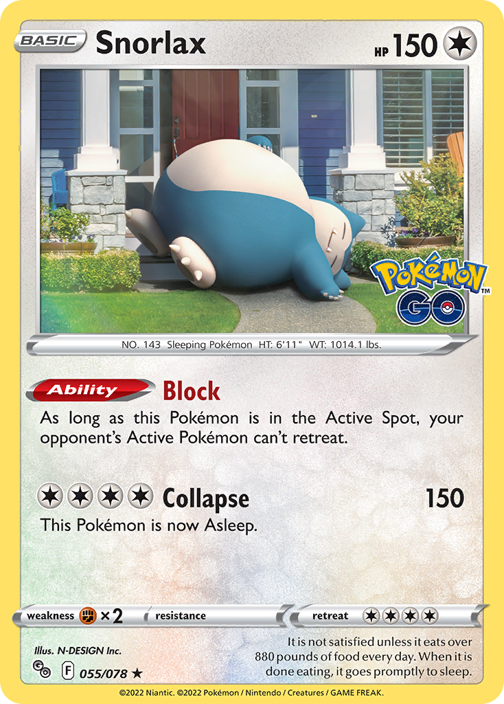 Pokémon Go Holo Snorlax #55/78