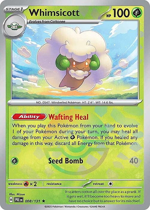 Prismatic Evolutions Whimsicott #008/131 Pokéball