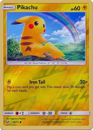 Shining Legends Pikachu #28/73 reverse holo