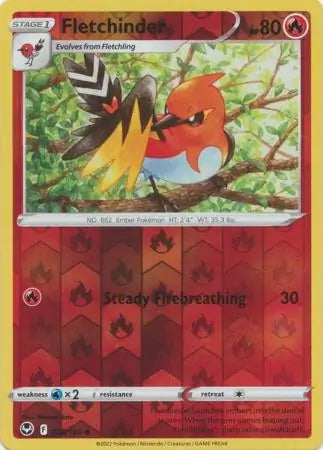 Silver Tempest Fletchinder #28/195 reverse holo