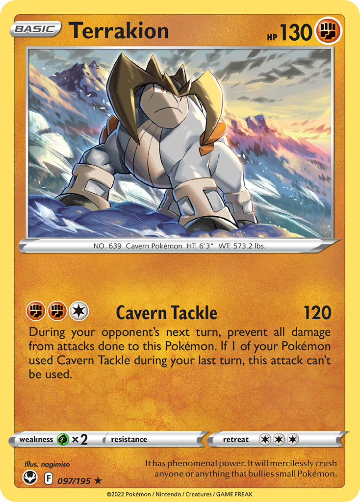 Silver Tempest Holo Terrakion #97/195